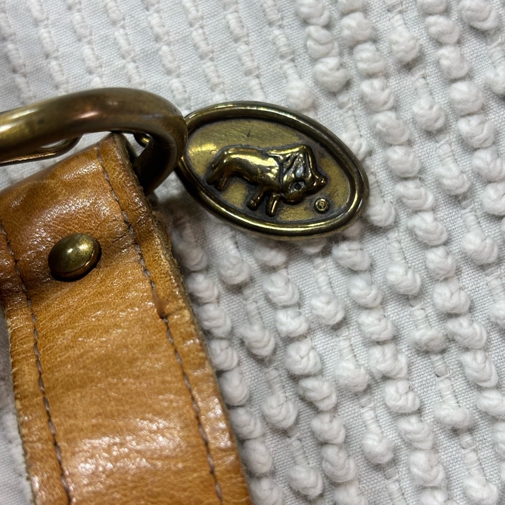 VTG Stone Mountain Two-Tone Pebbled Leather Crossbody Rare USA Made W/ Damage - Picture 6 of 16